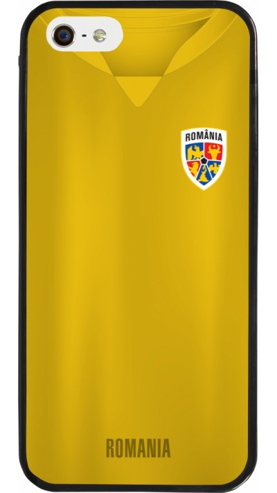 Coque iPhone 5/5s / SE (2016) - Silicone rigide noir Maillot de football Roumanie