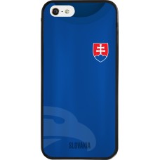 Coque iPhone 5/5s / SE (2016) - Silicone rigide noir Maillot de football Slovaquie
