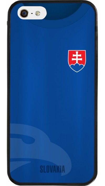 Coque iPhone 5/5s / SE (2016) - Silicone rigide noir Maillot de football Slovaquie