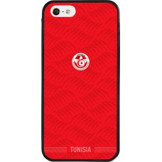 Coque iPhone 5/5s / SE (2016) - Silicone rigide noir Maillot de football Tunisie 2026 personnalisable
