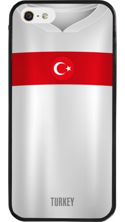 Coque iPhone 5/5s / SE (2016) - Silicone rigide noir Maillot de football Turquie personnalisable