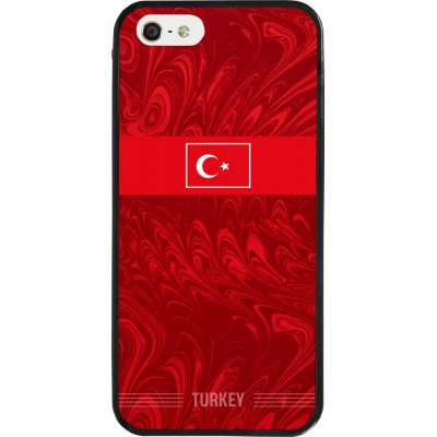 Coque iPhone 5/5s / SE (2016) - Silicone rigide noir Maillot de football Turquie 2026 personnalisable