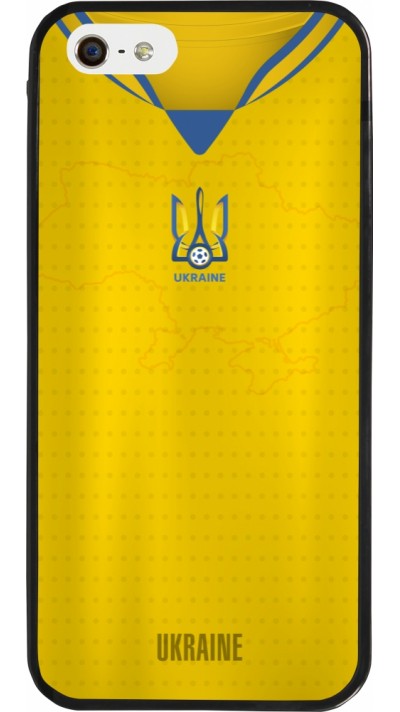 Coque iPhone 5/5s / SE (2016) - Silicone rigide noir Maillot de football Ukraine