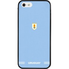 Coque iPhone 5/5s / SE (2016) - Silicone rigide noir Maillot de football Uruguay 2026 personnalisable