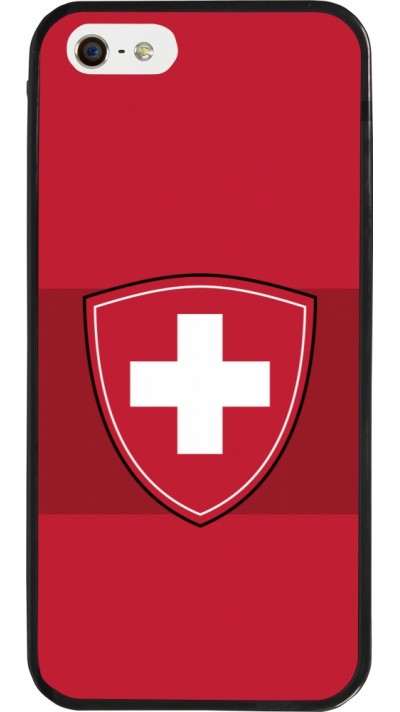 Coque iPhone 5/5s / SE (2016) - Silicone rigide noir Hockey World Championship Ecusson Suisse