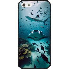 iPhone 5/5s / SE (2016) Case Hülle - Silikon schwarz Manta Lagune Reinigung