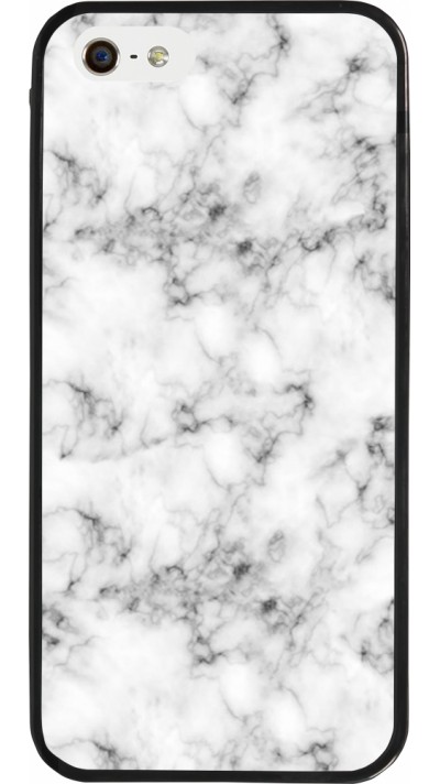 Coque iPhone 5/5s / SE (2016) - Silicone rigide noir Marble 01