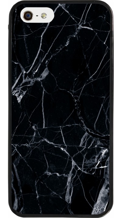 Coque iPhone 5/5s / SE (2016) - Silicone rigide noir Marble Black 01