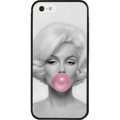 iPhone 5/5s / SE (2016) Case Hülle - Silikon schwarz Marilyn Bubble