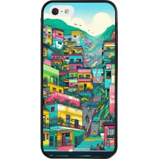 Coque iPhone 5/5s / SE (2016) - Silicone rigide noir Medellin Comuna 13 Art