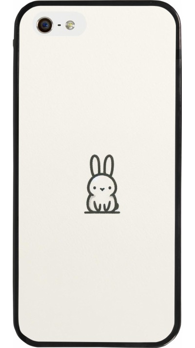 Coque iPhone 5/5s / SE (2016) - Silicone rigide noir Minimal bunny cutie