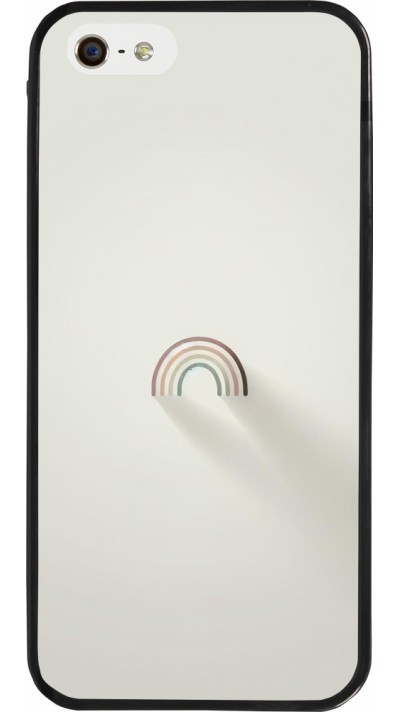 Coque iPhone 5/5s / SE (2016) - Silicone rigide noir Mini Rainbow Minimal