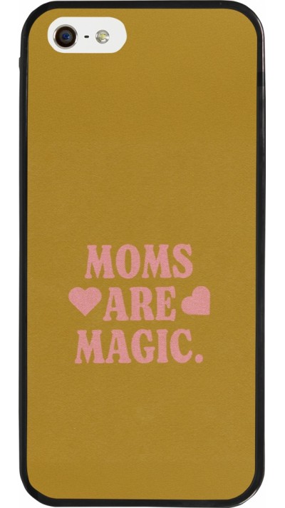 Coque iPhone 5/5s / SE (2016) - Silicone rigide noir Mom 2026 Are Magic