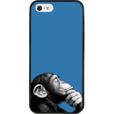iPhone 5/5s / SE (2016) Case Hülle - Silikon schwarz Monkey Pop Art