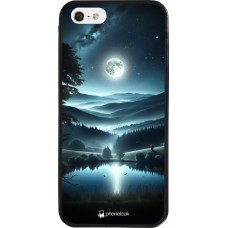 iPhone 5/5s / SE (2016) Case Hülle - Silikon schwarz Ansicht des Nachthimmels