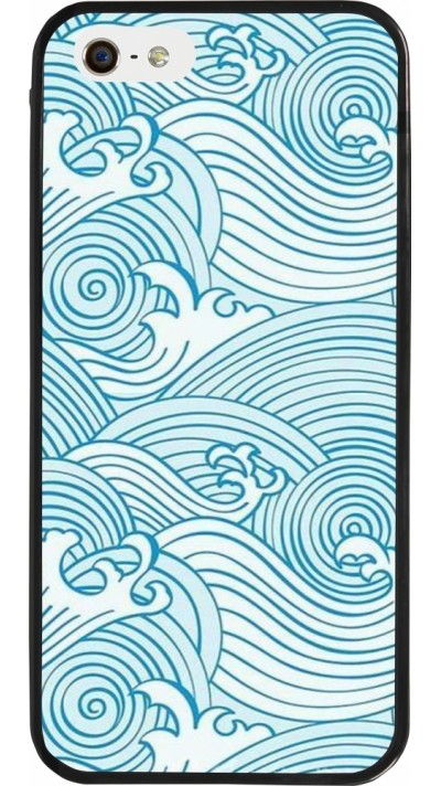 iPhone 5/5s / SE (2016) Case Hülle - Silikon schwarz Ocean Waves