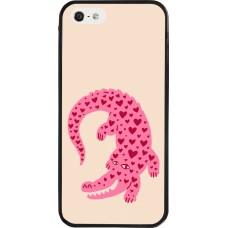 iPhone 5/5s / SE (2016) Case Hülle - Silikon schwarz Pink crocodile 2026