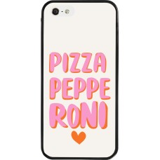 Coque iPhone 5/5s / SE (2016) - Silicone rigide noir Pizza pepperoni 2026