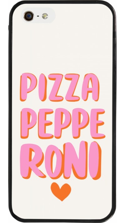 iPhone 5/5s / SE (2016) Case Hülle - Silikon schwarz Pizza pepperoni 2026