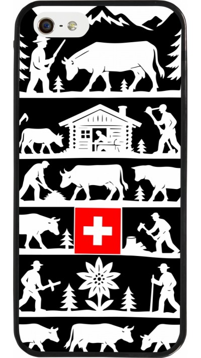 iPhone 5/5s / SE (2016) Case Hülle - Silikon schwarz Poya Schweiz 1 schwarz