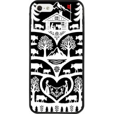 Coque iPhone 5/5s / SE (2016) - Silicone rigide noir Poya Suisse 2 noir