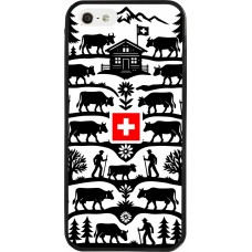 iPhone 5/5s / SE (2016) Case Hülle - Silikon schwarz Poya Schweiz 3