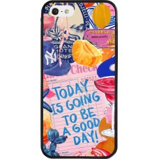 iPhone 5/5s / SE (2016) Case Hülle - Silikon schwarz Preppy Today is Going to be a good day
