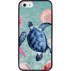 Coque iPhone 5/5s / SE (2016) - Silicone rigide noir Preppy Turtle
