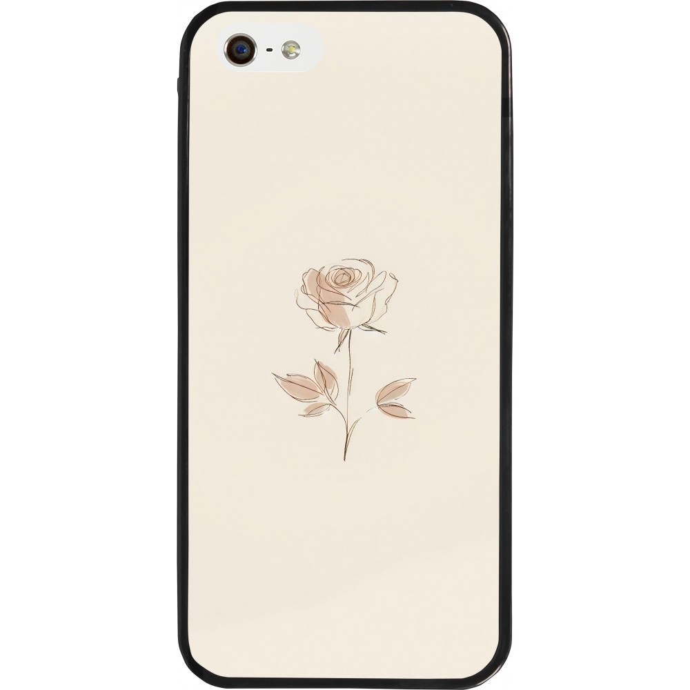 Coque iPhone 5/5s / SE (2016) - Silicone rigide noir Sable Rose Minimaliste