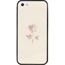 Coque iPhone 5/5s / SE (2016) - Silicone rigide noir Sable Rose Minimaliste