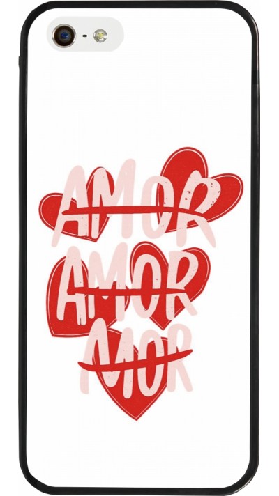 Coque iPhone 5/5s / SE (2016) - Silicone rigide noir Saint Valentines Day 26 Amor
