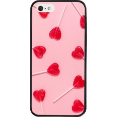 Coque iPhone 5/5s / SE (2016) - Silicone rigide noir Saint Valentines Day 26 Lollipop