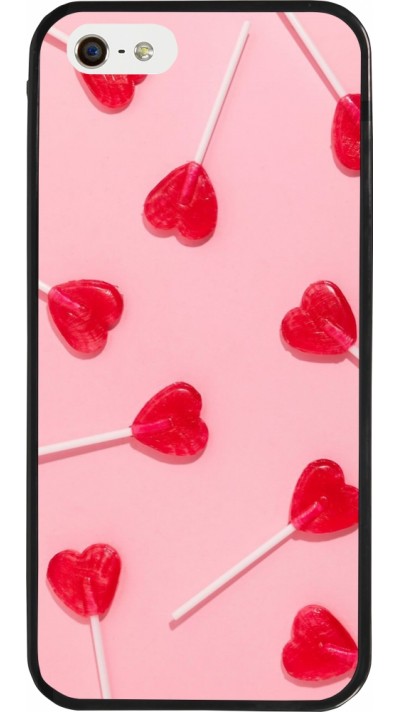 Coque iPhone 5/5s / SE (2016) - Silicone rigide noir Saint Valentines Day 26 Lollipop