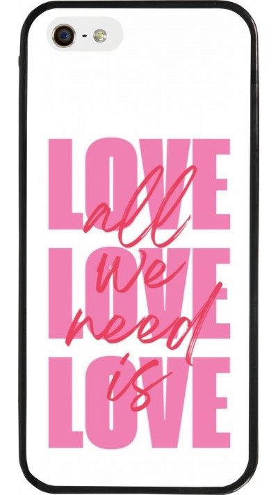 Coque iPhone 5/5s / SE (2016) - Silicone rigide noir Saint Valentines Day 26 Love all we need is