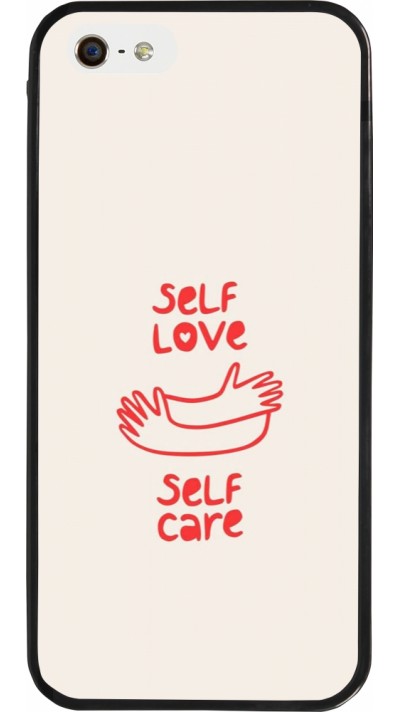 Coque iPhone 5/5s / SE (2016) - Silicone rigide noir Saint Valentines Day 26 Self love self care