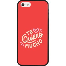 Coque iPhone 5/5s / SE (2016) - Silicone rigide noir Saint Valentines Day 26 Te quiero mucho