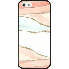 Coque iPhone 5/5s / SE (2016) - Silicone rigide noir Shimmering Orange