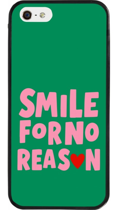 Coque iPhone 5/5s / SE (2016) - Silicone rigide noir Smile for no reason 2026
