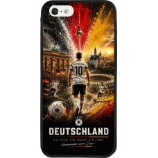 Coque iPhone 5/5s / SE (2016) - Silicone rigide noir Football Allemagne splash 2026