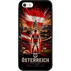 Coque iPhone 5/5s / SE (2016) - Silicone rigide noir Football Autriche splash 2026