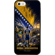 Coque iPhone 5/5s / SE (2016) - Silicone rigide noir Football Bosnie-Herzégovine splash 2026