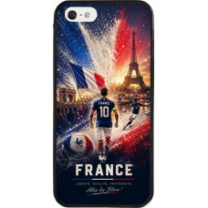 Coque iPhone 5/5s / SE (2016) - Silicone rigide noir Football France splash 2026