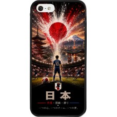 Coque iPhone 5/5s / SE (2016) - Silicone rigide noir Football Japon splash 2026