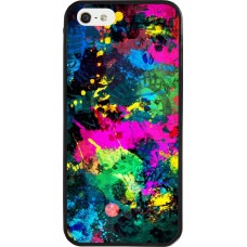Coque iPhone 5/5s / SE (2016) - Silicone rigide noir Splash paint