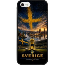 Coque iPhone 5/5s / SE (2016) - Silicone rigide noir Football Suède splash 2026