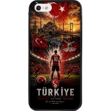 Coque iPhone 5/5s / SE (2016) - Silicone rigide noir Football Turquie splash 2026