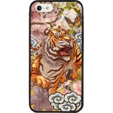 iPhone 5/5s / SE (2016) Case Hülle - Silikon schwarz Spring 23 japanese tiger