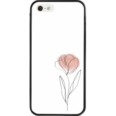 Coque iPhone 5/5s / SE (2016) - Silicone rigide noir Spring 23 minimalist flower