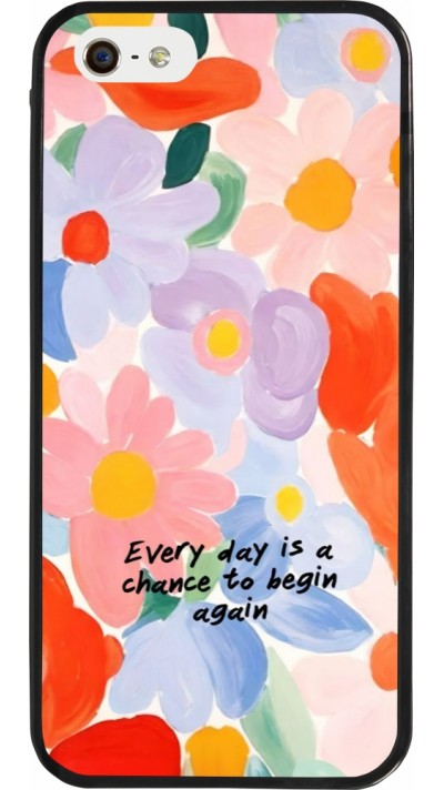 Coque iPhone 5/5s / SE (2016) - Silicone rigide noir Every day is a chance Spring 2026