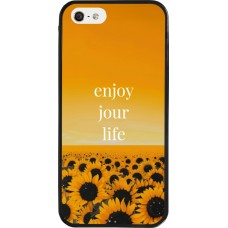 Coque iPhone 5/5s / SE (2016) - Silicone rigide noir Summer 2025 Enjoy your life